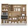 Cozinha Compacta com Armários, Balcões, Nichos e Adega Barcelona Nature Preto - 3