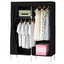 Ver imagem 1 de Guarda Roupa Portátil Preto com Cabideiro e Sapateira