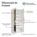 Ver imagem 3 de Guarda-roupa Modulado 2 Portas com Espelho 2 Gavetas 4 Prateleiras Branco Neo Madesa Branco
