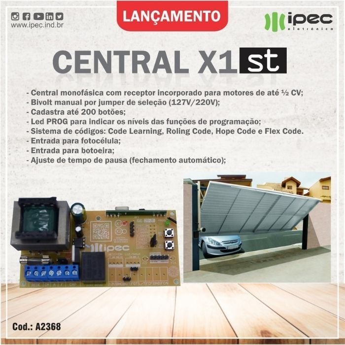 Central De Portão X1 ST Ipec | MadeiraMadeira