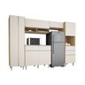 Cozinha Completa San Diego com Armários e Balcões 8 Portas 4 Gavetas Nature Off White - 1