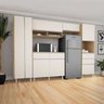 Cozinha Completa San Diego com Armários e Balcões 8 Portas 4 Gavetas Nature Off White - 2