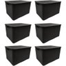 Kit 6 Caixas Organizadoras Rattan 7 Litros Preta com Tampa - 1