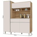 Ver imagem 4 de Cozinha compacta com paneleiro 4 portas 2 gavetas Belgica Nature Off White