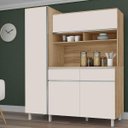 Ver imagem 2 de Cozinha compacta com paneleiro 4 portas 2 gavetas Belgica Nature Off White