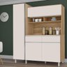 Cozinha compacta com paneleiro 4 portas 2 gavetas Belgica Nature Off White - 2