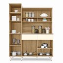 Ver imagem 3 de Cozinha compacta com paneleiro 4 portas 2 gavetas Belgica Nature Off White