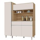 Ver imagem 1 de Cozinha compacta com paneleiro 4 portas 2 gavetas Belgica Nature Off White