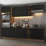 Armário de Cozinha Completa 290cm Rustic/Preto Agata Madesa 01 - 2