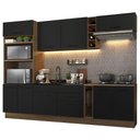 Ver imagem 3 de Armário de Cozinha Completa 290cm Rustic/Preto Agata Madesa 01