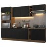 Armário de Cozinha Completa 290cm Rustic/Preto Agata Madesa 01 - 3