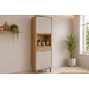 Ver imagem 1 de Paneleiro Cozinha Modulado Bless 4 Portas 1NICHO 70cm Jequitiba Linea