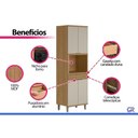 Ver imagem 5 de Paneleiro Cozinha Modulado Bless 4 Portas 1NICHO 70cm Jequitiba Linea