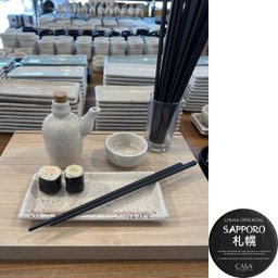 Kit 6 Pratos Kakusara e 6 Molheiras Nozoki Porcelana Creme Prattos - 4