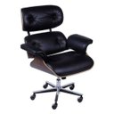 Ver imagem 2 de Poltrona Charles Eames com Puff em Couríssimo Preta