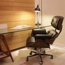 Ver imagem 5 de Poltrona Charles Eames com Puff em Couríssimo Preta