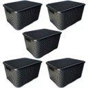 Ver imagem 1 de 5 X Caixa Organizadora Plástica Rattan 7 Litros com Tampa