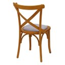 Ver imagem 2 de Cadeira de Madeira Maciça Katrina Cross Estofada em Tecido Suede Turkey