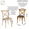 Cadeira de Madeira Maciça Katrina Cross Estofada em Tecido Suede Turkey - 5