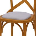 Ver imagem 4 de Cadeira de Madeira Maciça Katrina Cross Estofada em Tecido Suede Turkey