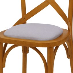 Cadeira de Madeira Maciça Katrina Cross Estofada em Tecido Suede Turkey - 4