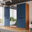 Ver imagem 1 de Guarda Roupa Casal 242,1cm 6 Portas com Espelho 240855 Lisboa Politorno Móveis
