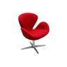 Poltrona Swan Suede Vermelha - 1