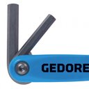Ver imagem 2 de Jogo de Bolso de Chaves Allen Hexagonais Tipo Canivete com 9 Peças 5/64'' À 1/4'' - Gedore 012620