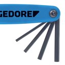 Ver imagem 3 de Jogo de Bolso de Chaves Allen Hexagonais Tipo Canivete com 9 Peças 5/64'' À 1/4'' - Gedore 012620