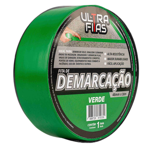 Fita Demarcação de Solo Pvc 48 Mm X 30 Metros - Verde
