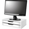 Suporte para Monitor Gaveteiro de Mesa 2 Gavetas Madeira Branco - 1