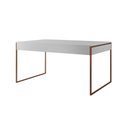 Ver imagem 2 de Mesa Industrial de Jantar Branca 137x90cm Retangular Filadélfia Base Ferro Cobre