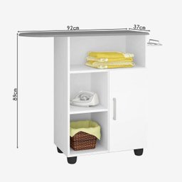 Multiuso com 5 nichos e espaço para vassoura Napoles Branco - 4