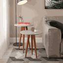 Ver imagem 1 de Conjunto 2 Mesas Slim Canto Cinamomo/ Off White