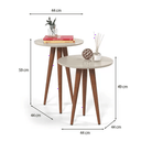 Ver imagem 4 de Conjunto 2 Mesas Slim Canto Cinamomo/ Off White