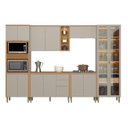 Ver imagem 2 de Cozinha Completa Modulada 6 Peças com Torre Quente e Cristaleira Allure Marrom/Jequitibá/Gris Fosco