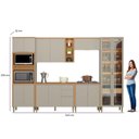 Ver imagem 3 de Cozinha Completa Modulada 6 Peças com Torre Quente e Cristaleira Allure Marrom/Jequitibá/Gris Fosco