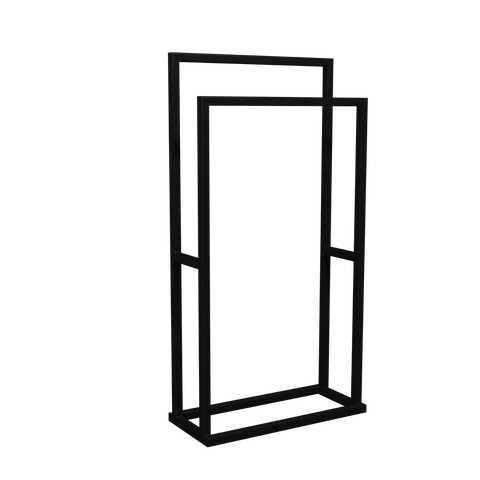 Porta Toalha Iron para Banheiro de Chão 87x49 Cm Preto Fosco