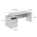 Ver imagem 3 de Escrivaninha Diretor com Pé Painel MDF 172cm Yescasa Cinza