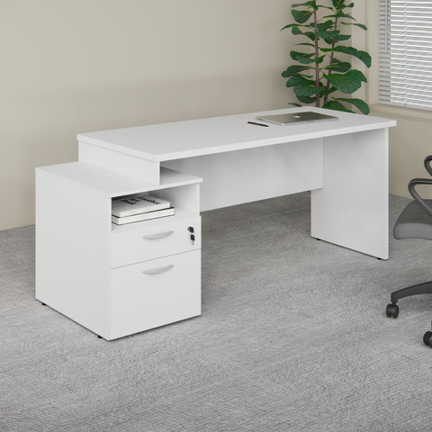 Escrivaninha Diretor com Pé Painel MDF 172cm Yescasa Cinza