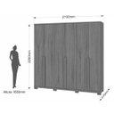 Ver imagem 3 de Guarda Roupa com 6 Portas de Abrir e 3 Gavetas em Mdp e Mdf - Cores - Holie - Robel Móveis - Camarú/