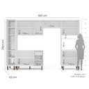 Ver imagem 2 de Cozinha Completa Modulada 320cm com Tampo e Cristaleira 5 Peças Pérola Yescasa