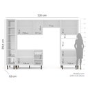 Ver imagem 2 de Cozinha Completa Modulada 320cm com Tampo e Cristaleira 5 Peças Pérola Yescasa