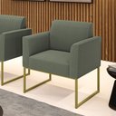 Ver imagem 2 de Poltrona Sala de Estar Industrial Dourado Marisa Bouclê D03 - D’Rossi
