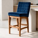 Ver imagem 3 de Kit 04 Banqueta Baixa Cozinha Bancada Bar Sala Jantar Fixa Mila L02 Suede Azul Marinho - Lyam Decor