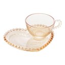 Ver imagem 1 de Xícara Chá com Prato Coração Pearl Âmbar 180ml 28404