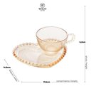 Ver imagem 6 de Xícara Chá com Prato Coração Pearl Âmbar 180ml 28404