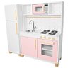 Mini Cozinha Infantil Rosa Bebê com Geladeira em Madeira - 1