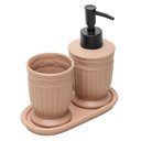 Ver imagem 1 de Conjunto 3 Peças para Banheiro Greece 200 ml Terracota Cerâmica Lyor