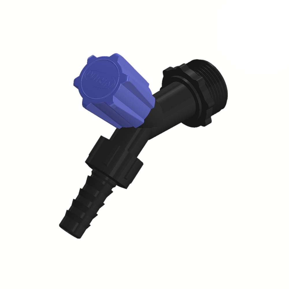 12 Unidades Torneira para Jardim Cor Preto e Azul Bitola 1/2'' Durín - 1